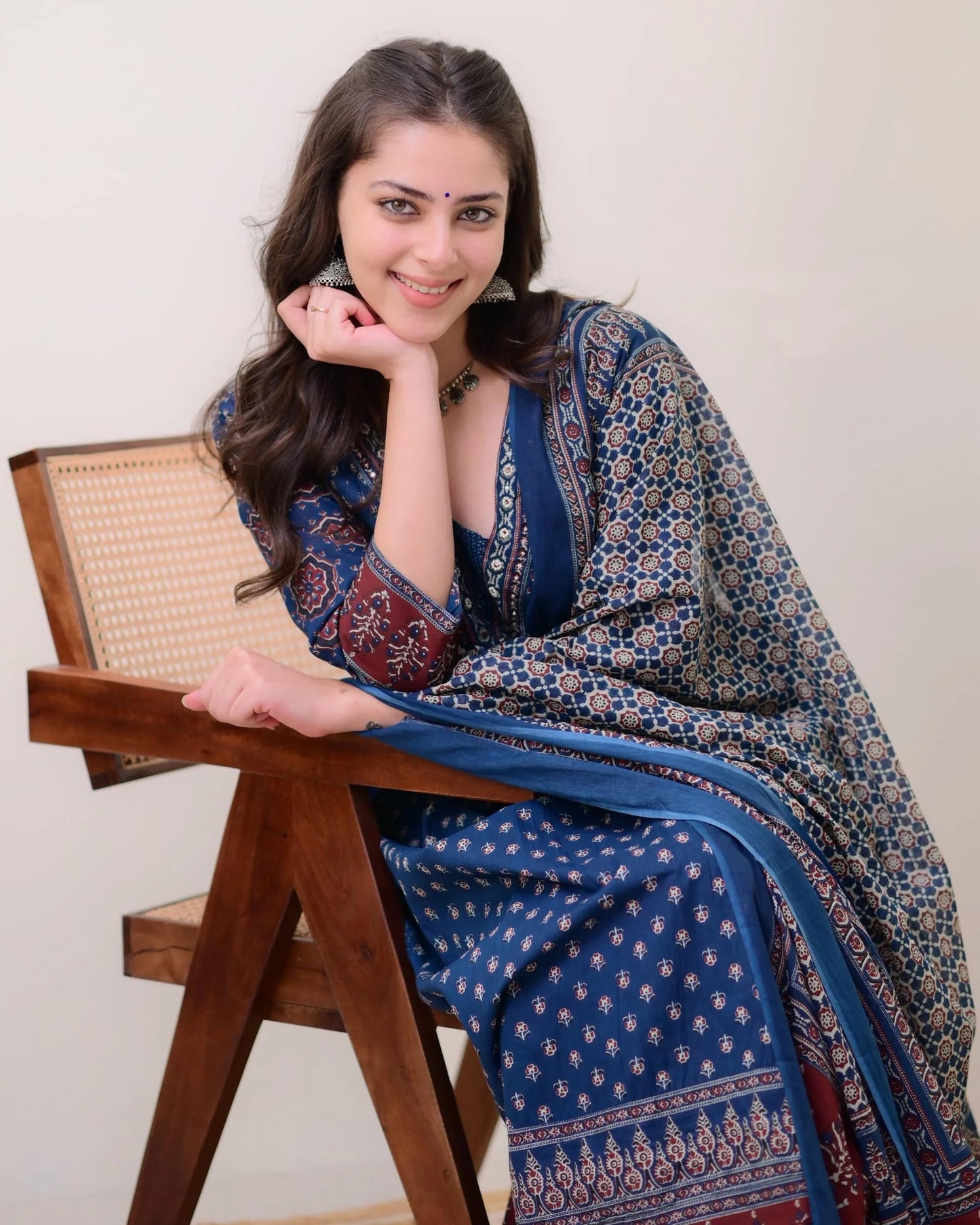 Women's Printed Anarkali Kurta and Pant with Dupatta Set