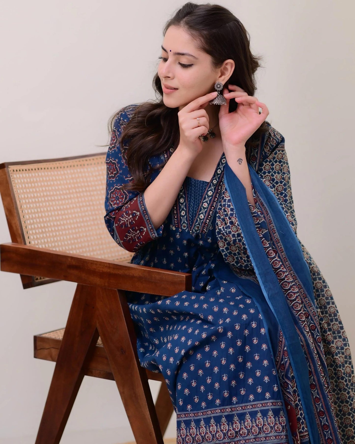 Women's Printed Anarkali Kurta and Pant with Dupatta Set