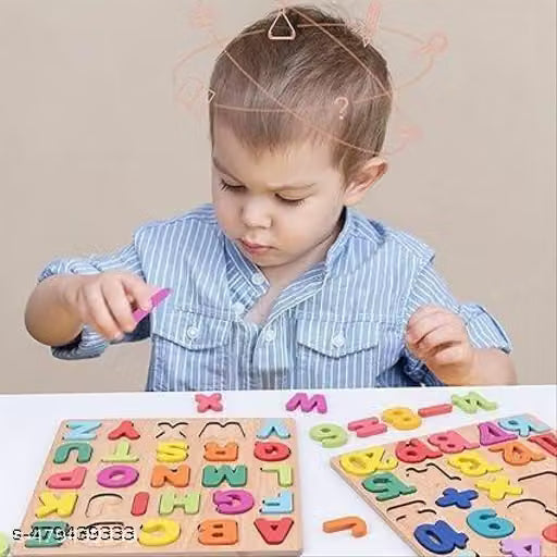 Wooden Alphabets & Numbers Board Puzzle