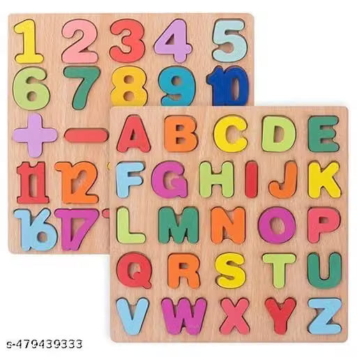 Wooden Alphabets & Numbers Board Puzzle