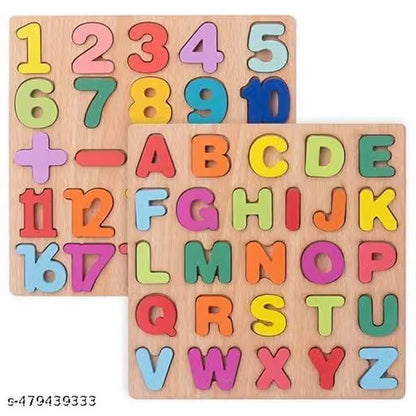 Wooden Alphabets & Numbers Board Puzzle